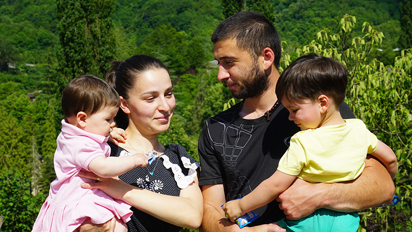 Shota with family from Georgia